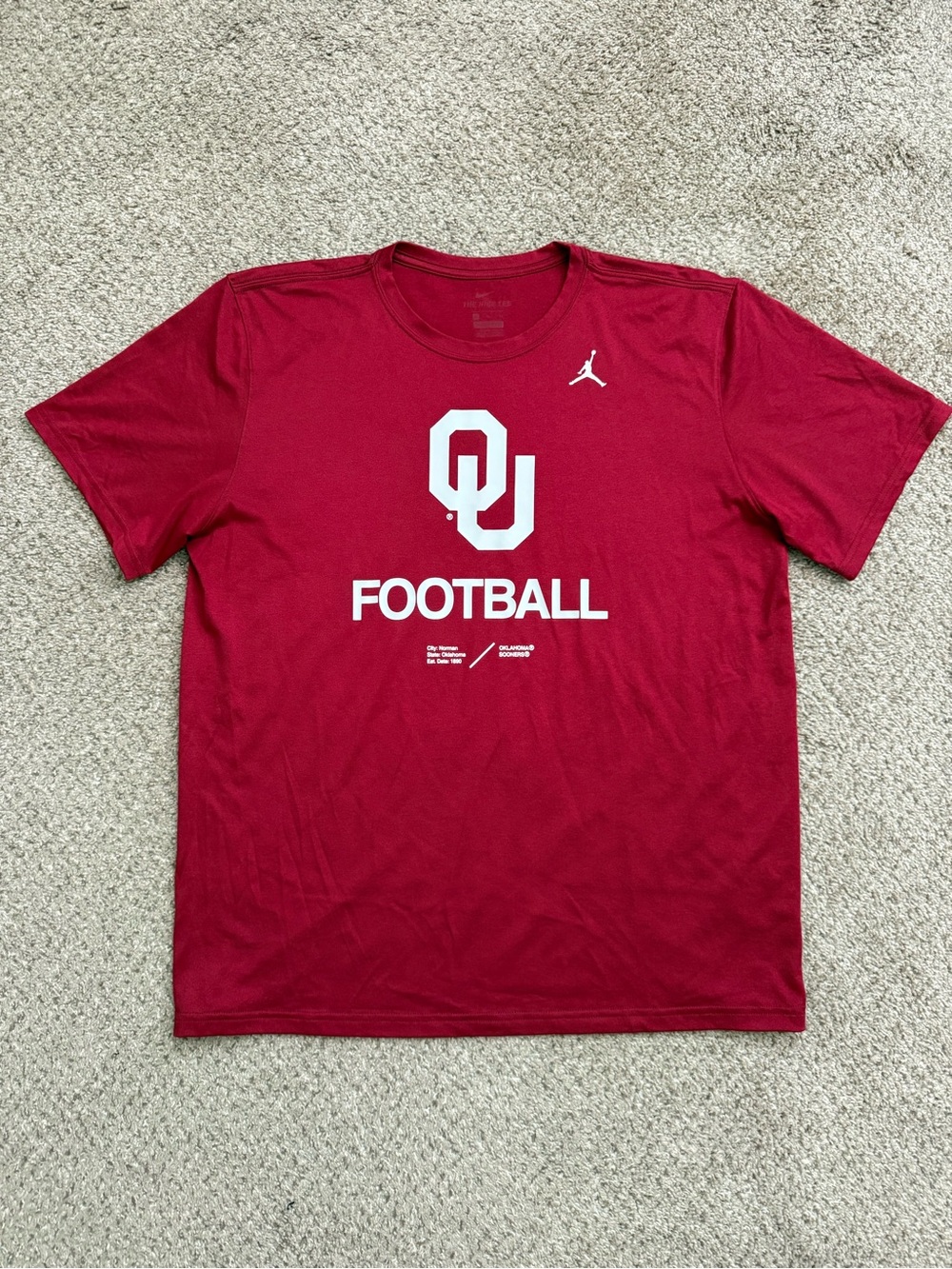 OU Football Team Issued Player Exclusive Nike Jordan Dri-FIT T-Shirt Mens XL